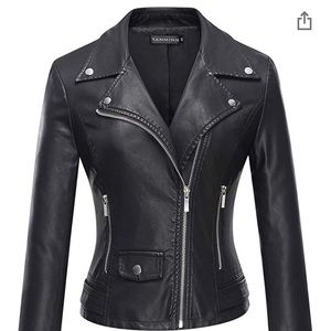 Woman’s Faux Leather Moto Jacket